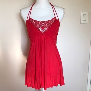 Crochet Accented Halter Top